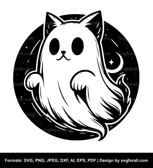 Cat Ghost SVG High Resolution