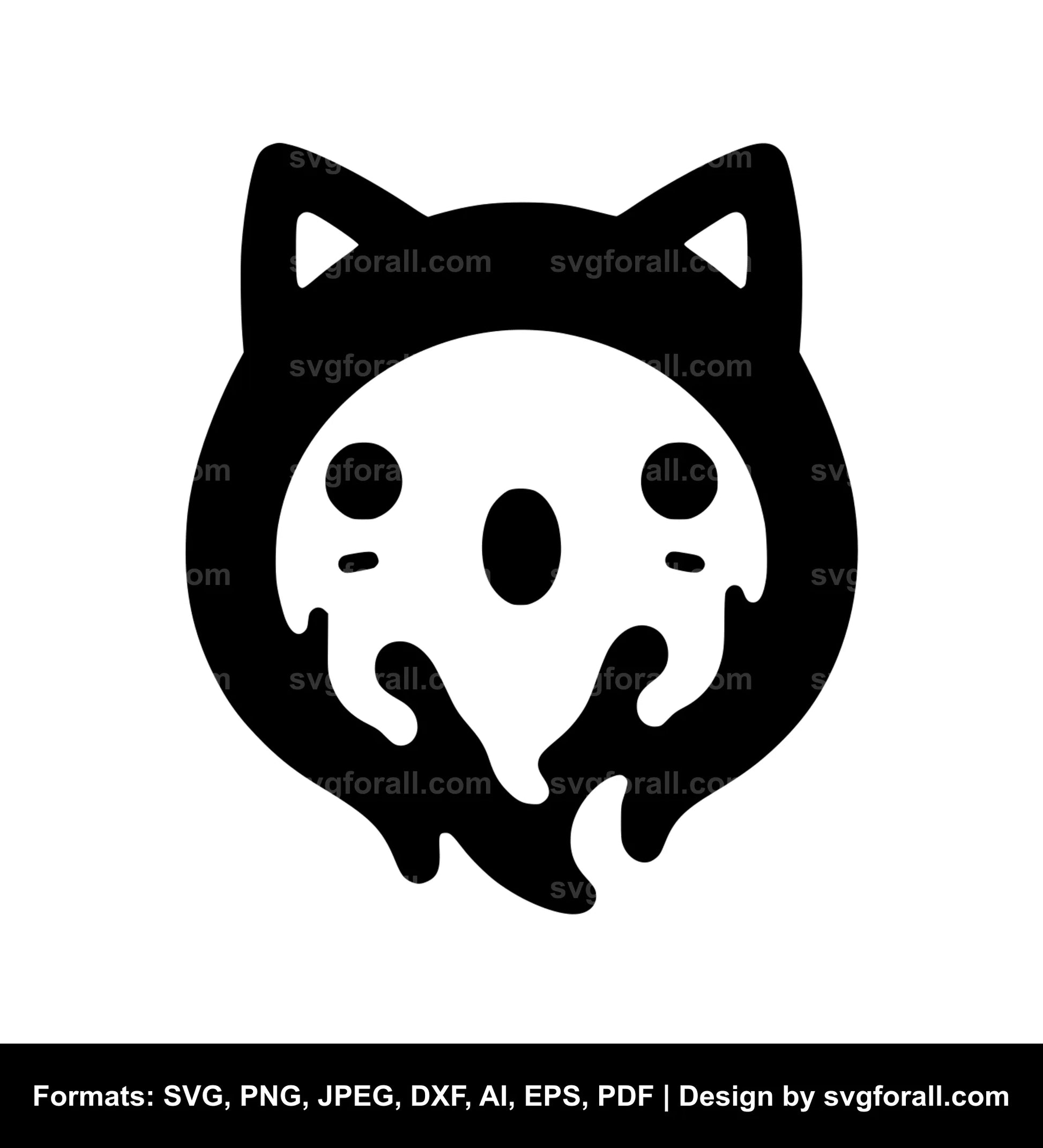 Cat Ghost SVG Illustration