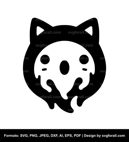 Cat Ghost SVG Illustration