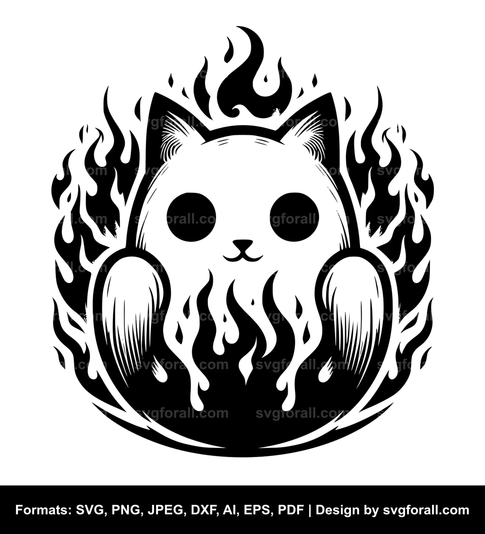 Cat Ghost SVG Vector