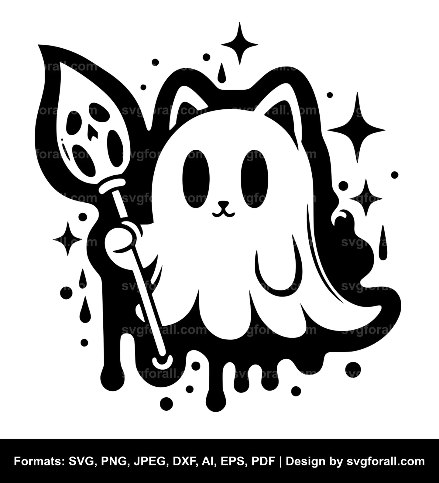 Cat Ghost SVG Vector File