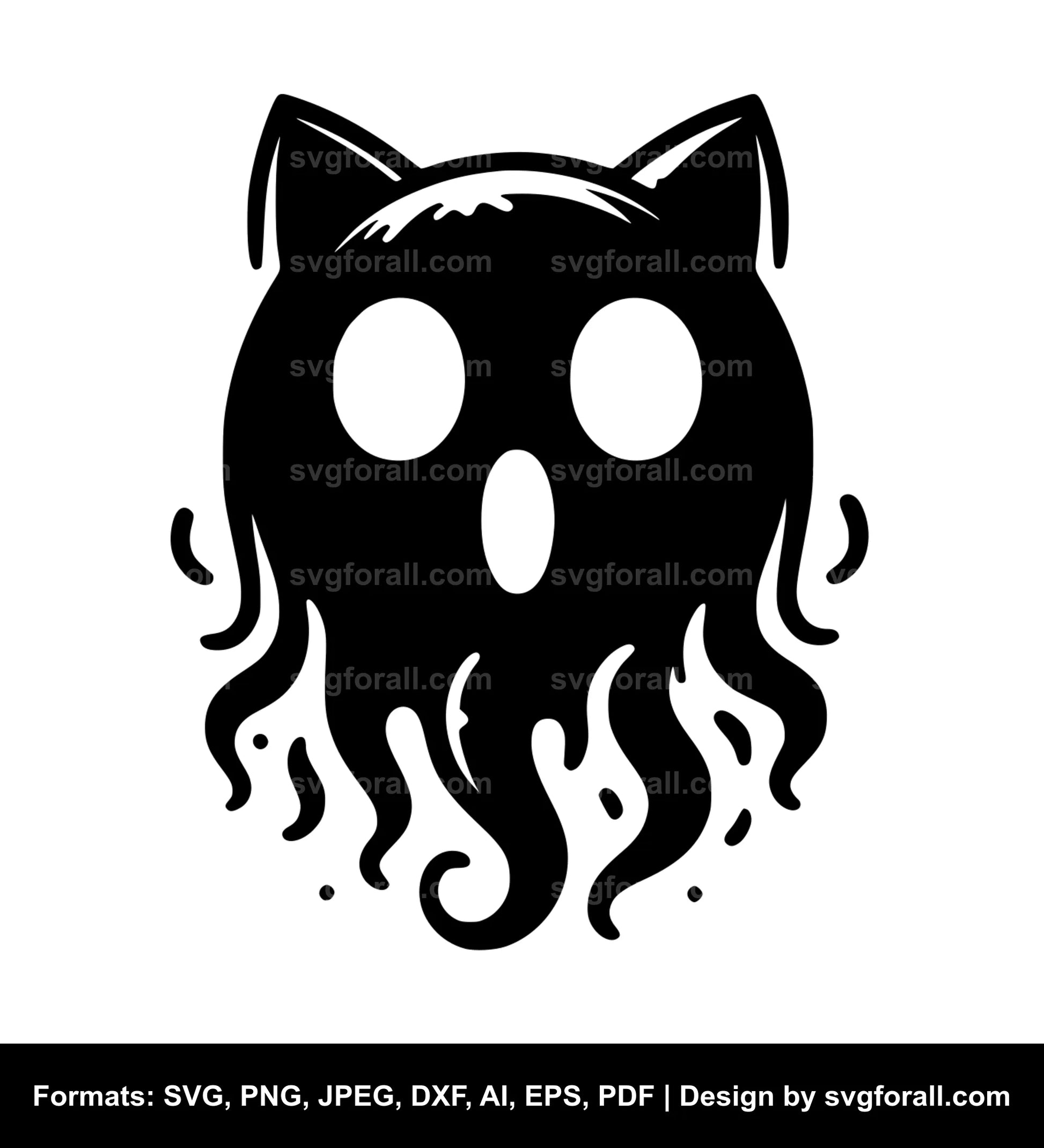 Cat Ghost SVG Vector Image