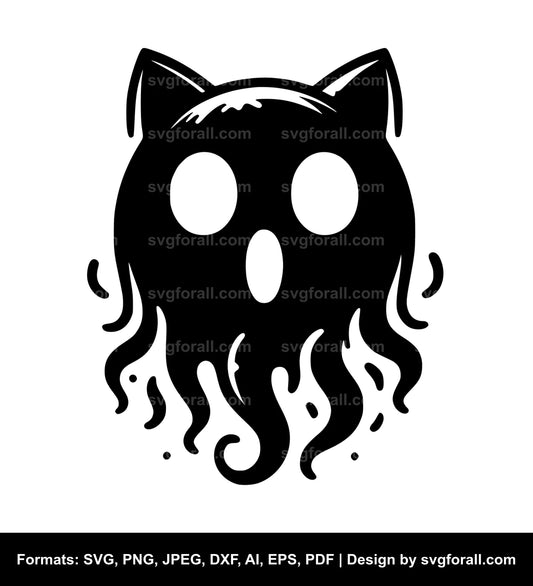 Cat Ghost SVG Vector Image