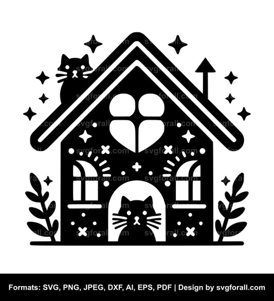 Cat House SVG PNG