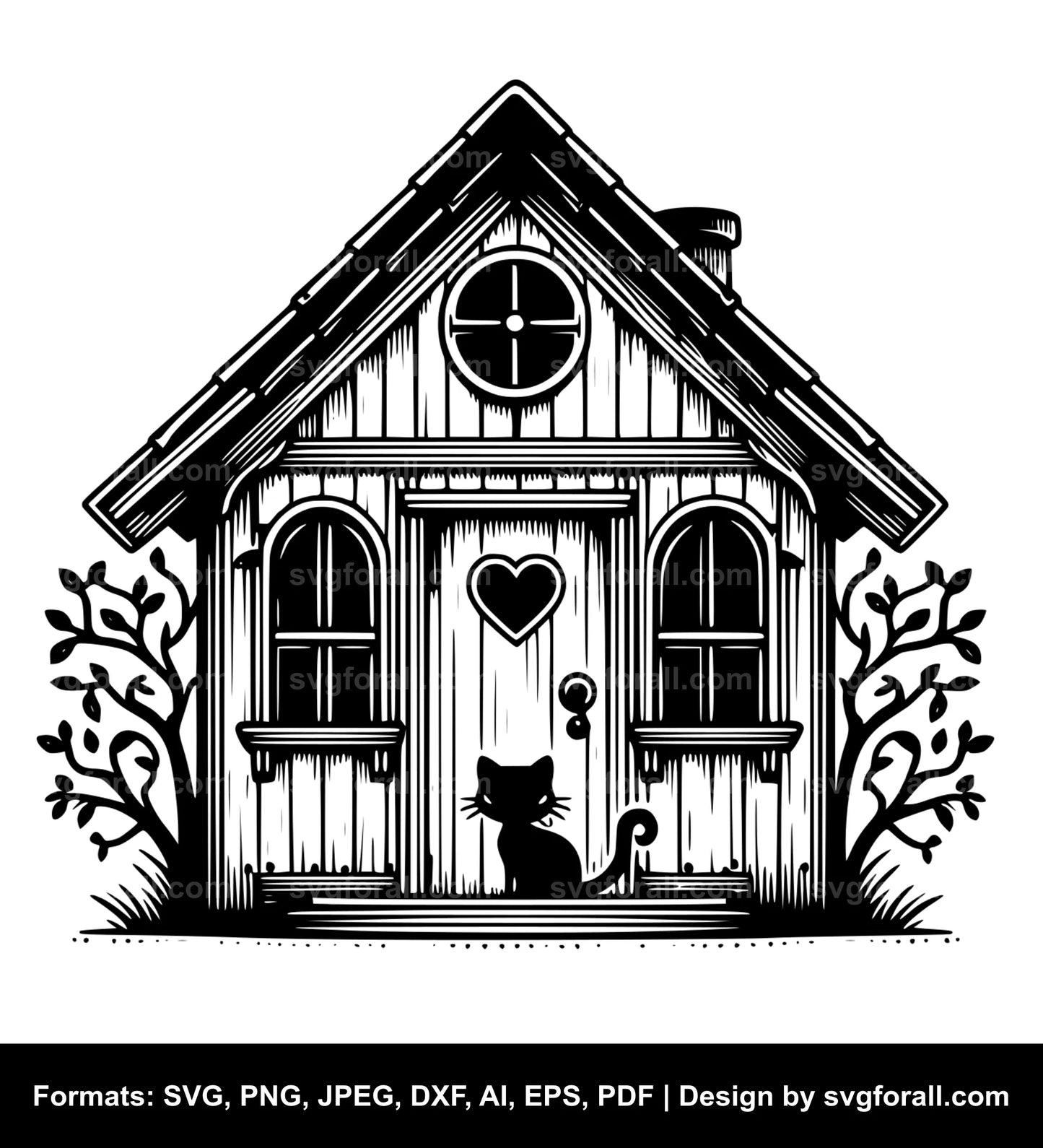 Cat House SVG Vector