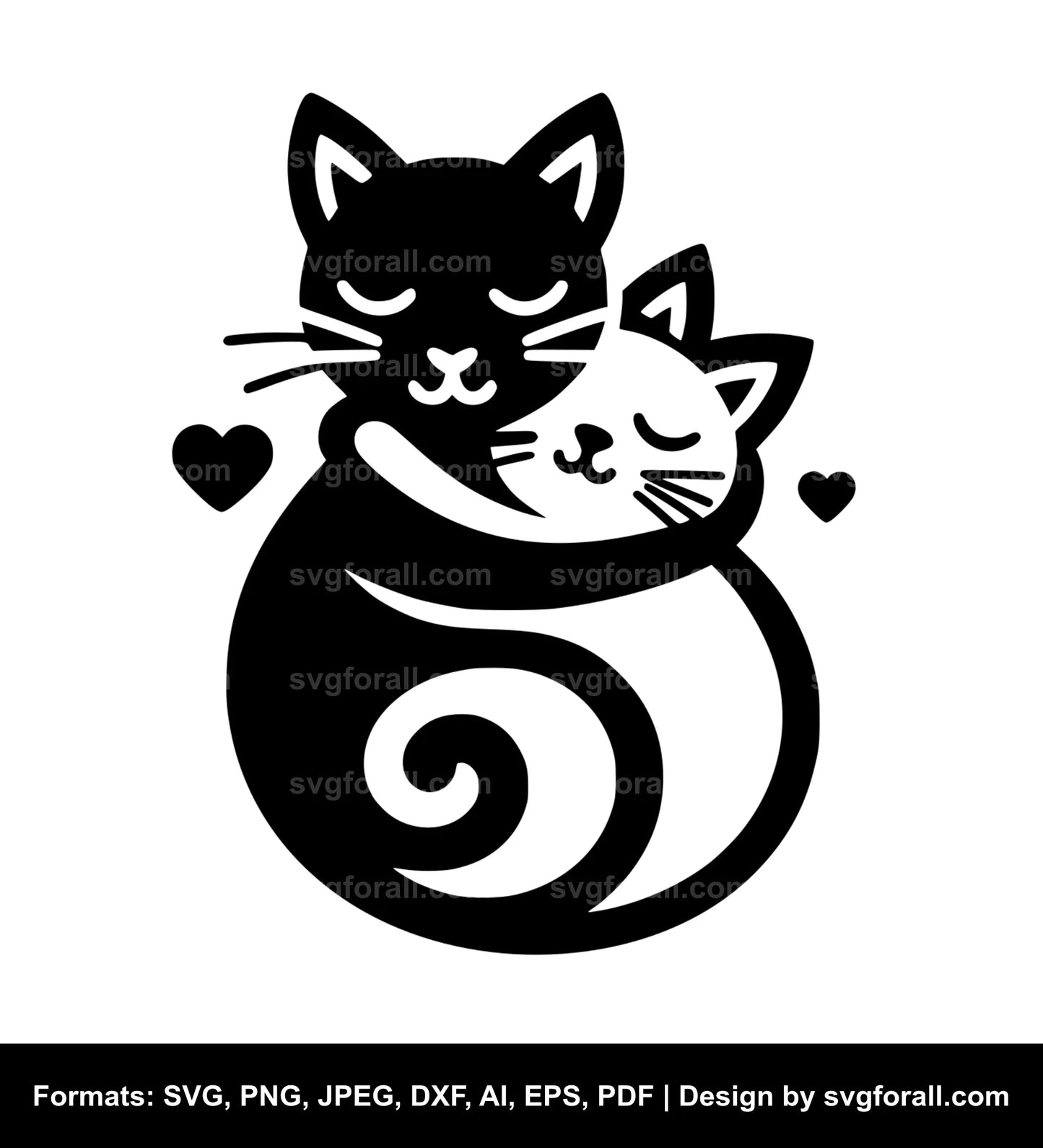 Cat Hugging SVG File