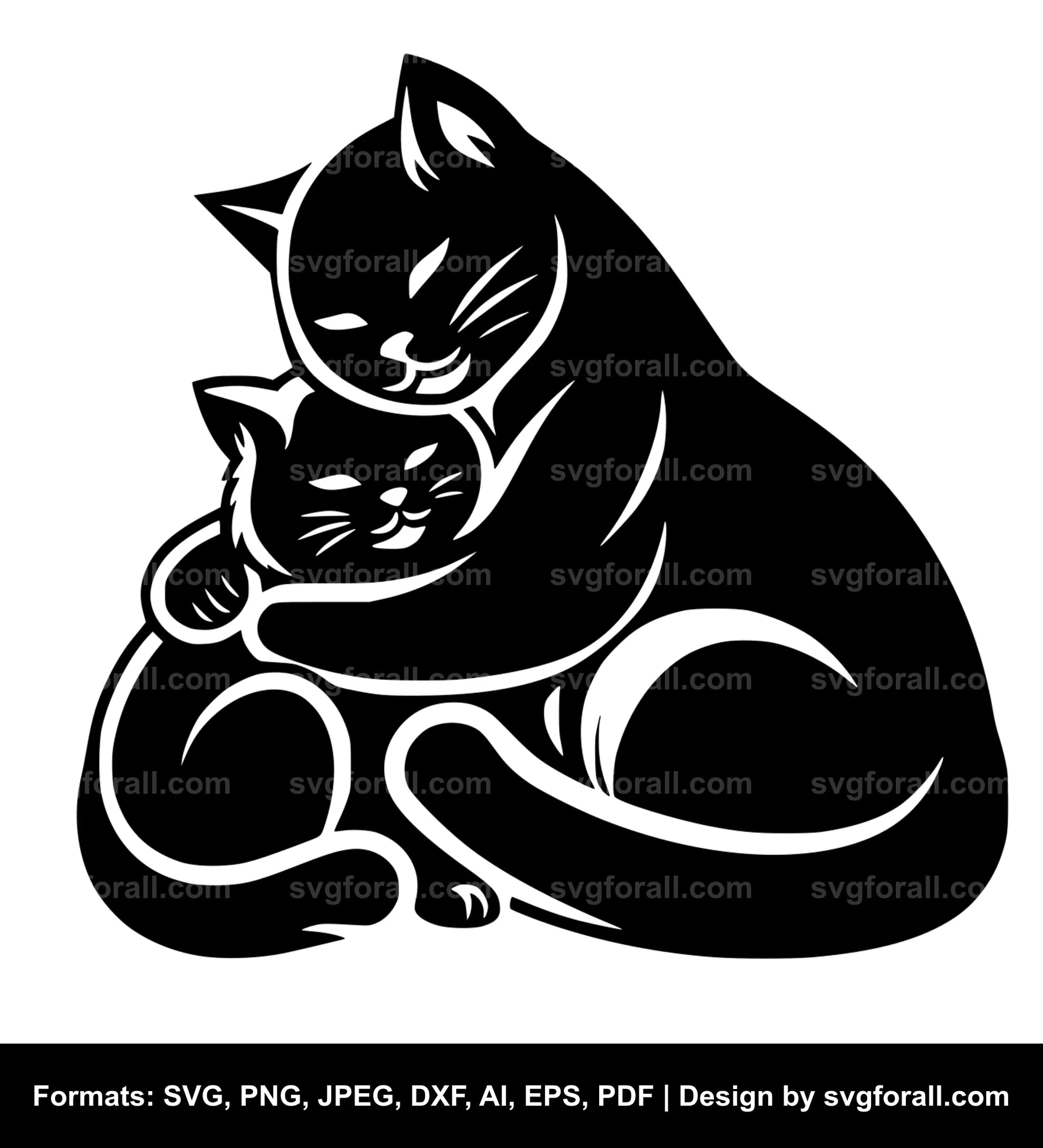 Cat Hugging SVG PNG