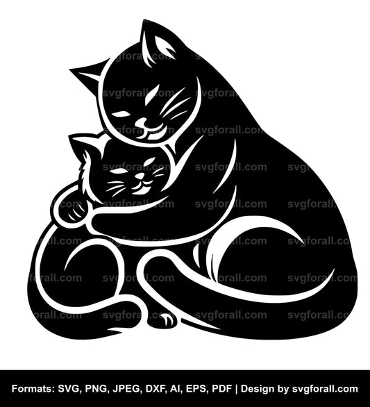 Cat Hugging SVG PNG