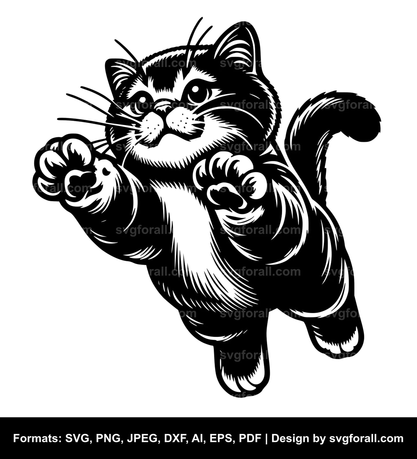 Cat Jumping SVG