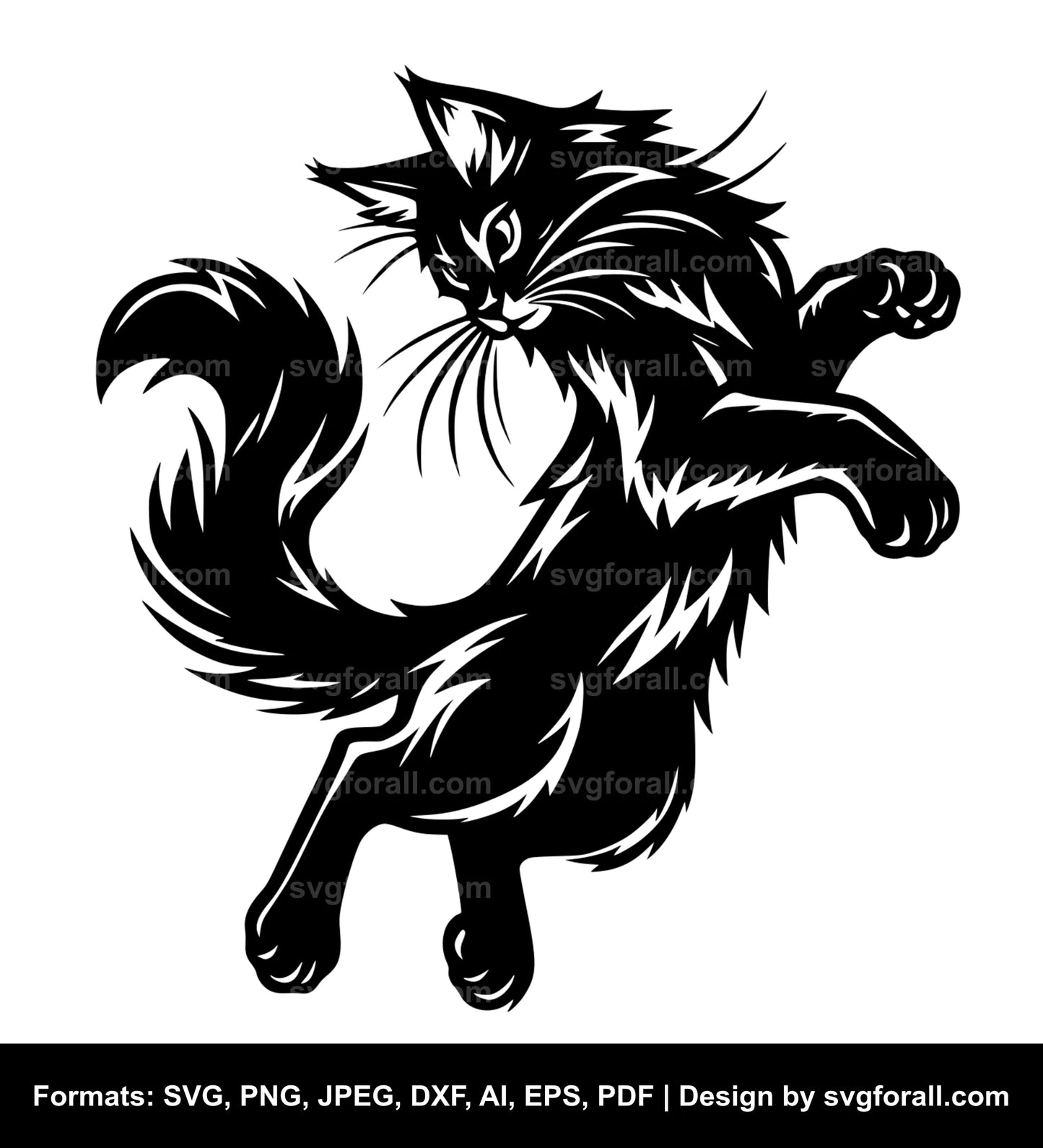 Cat Jumping SVG Vector