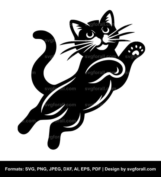 Cat Jumping Vector SVG