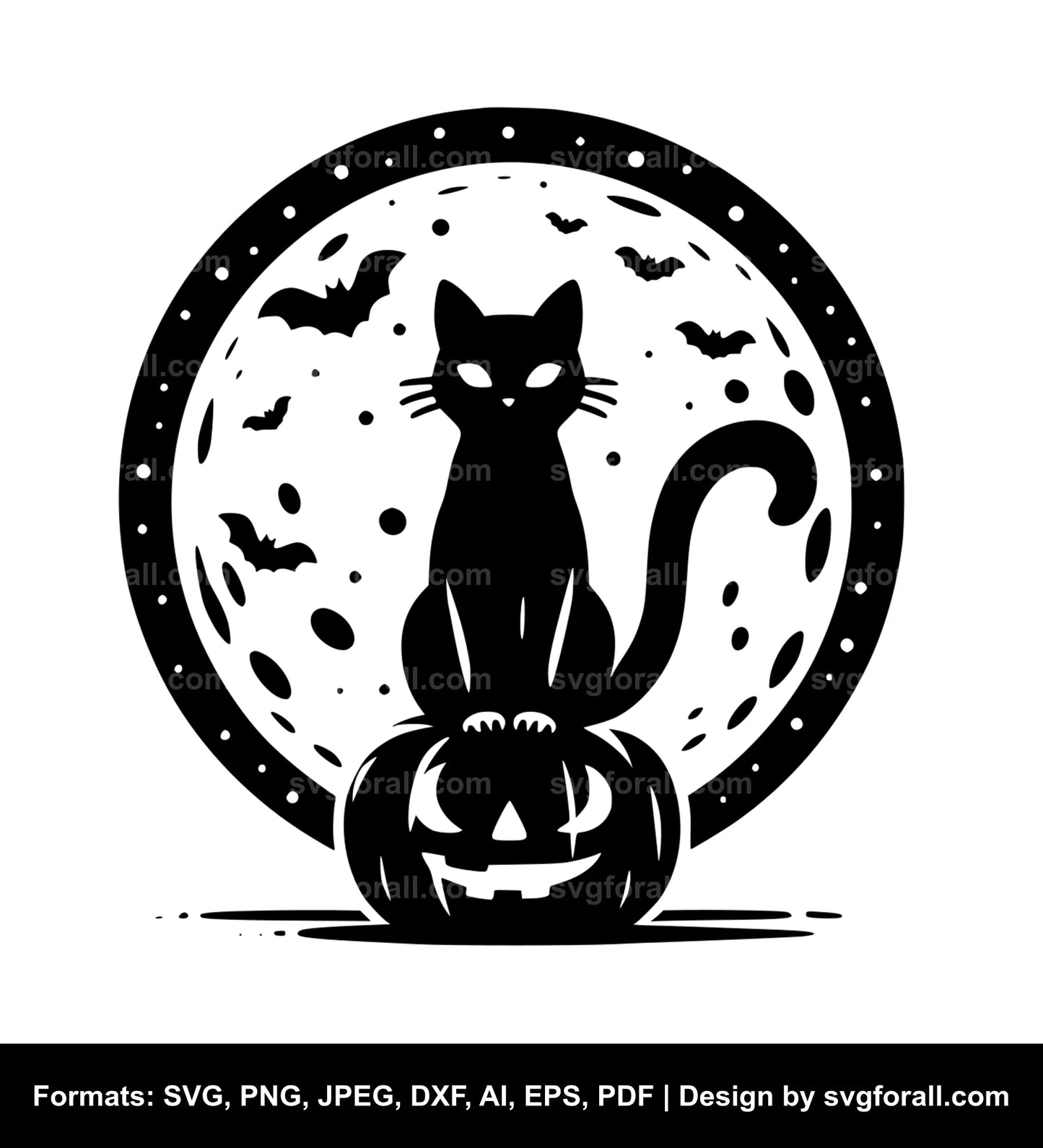 Cat Moon Halloween Cricut SVG