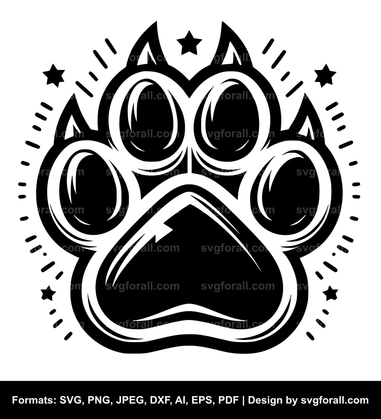 Cat Paw Black SVG