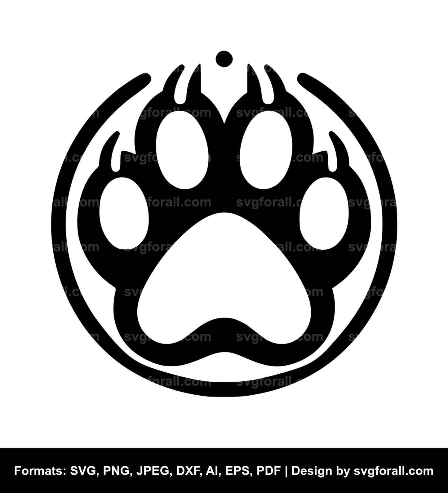 Cat Paw Black SVG PNG