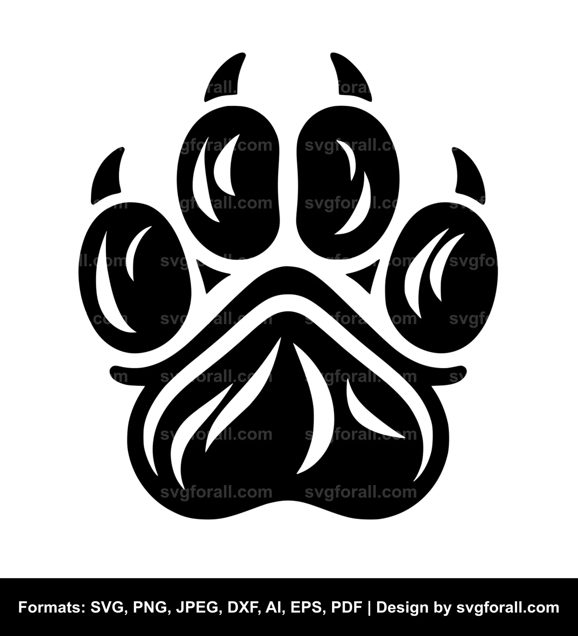 Cat Paw SVG Vector