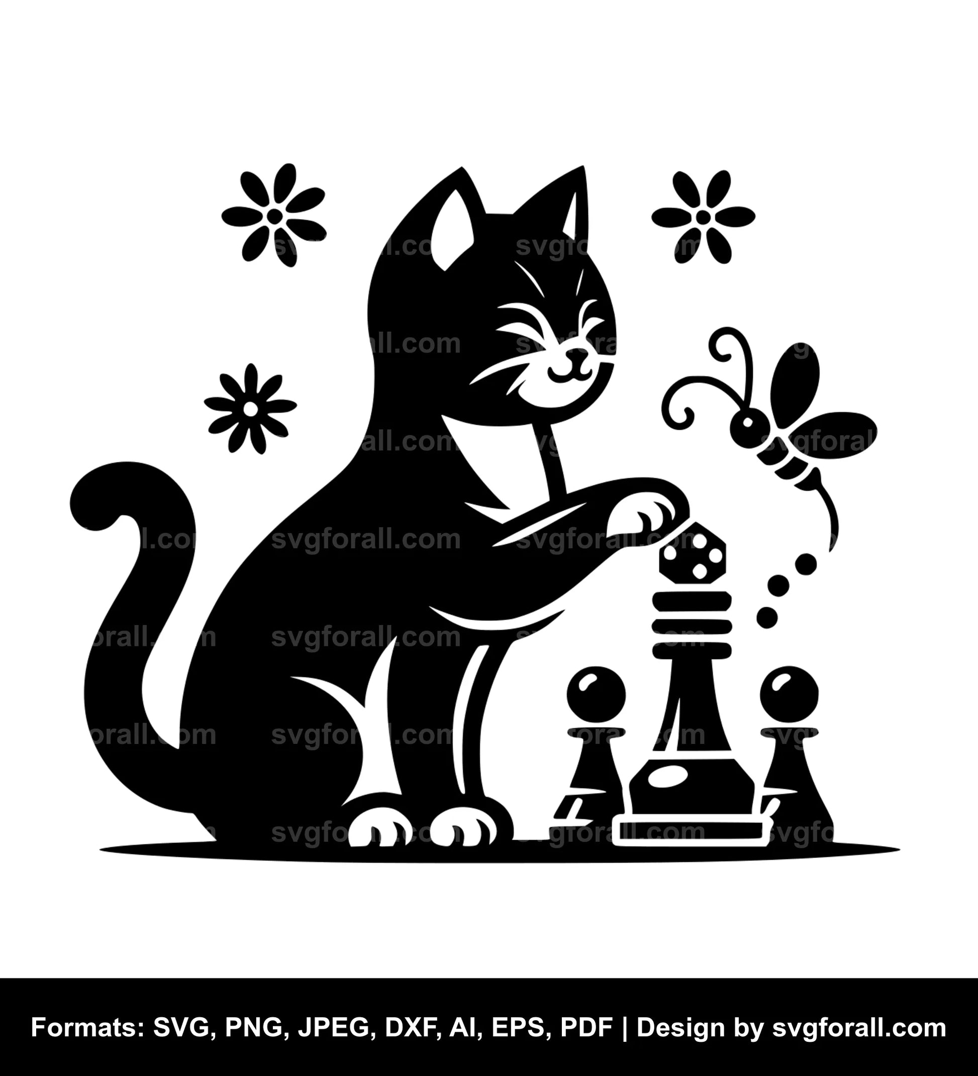 Cat Playing SVG File