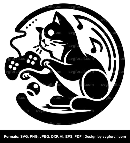 Cat Playing SVG Vector