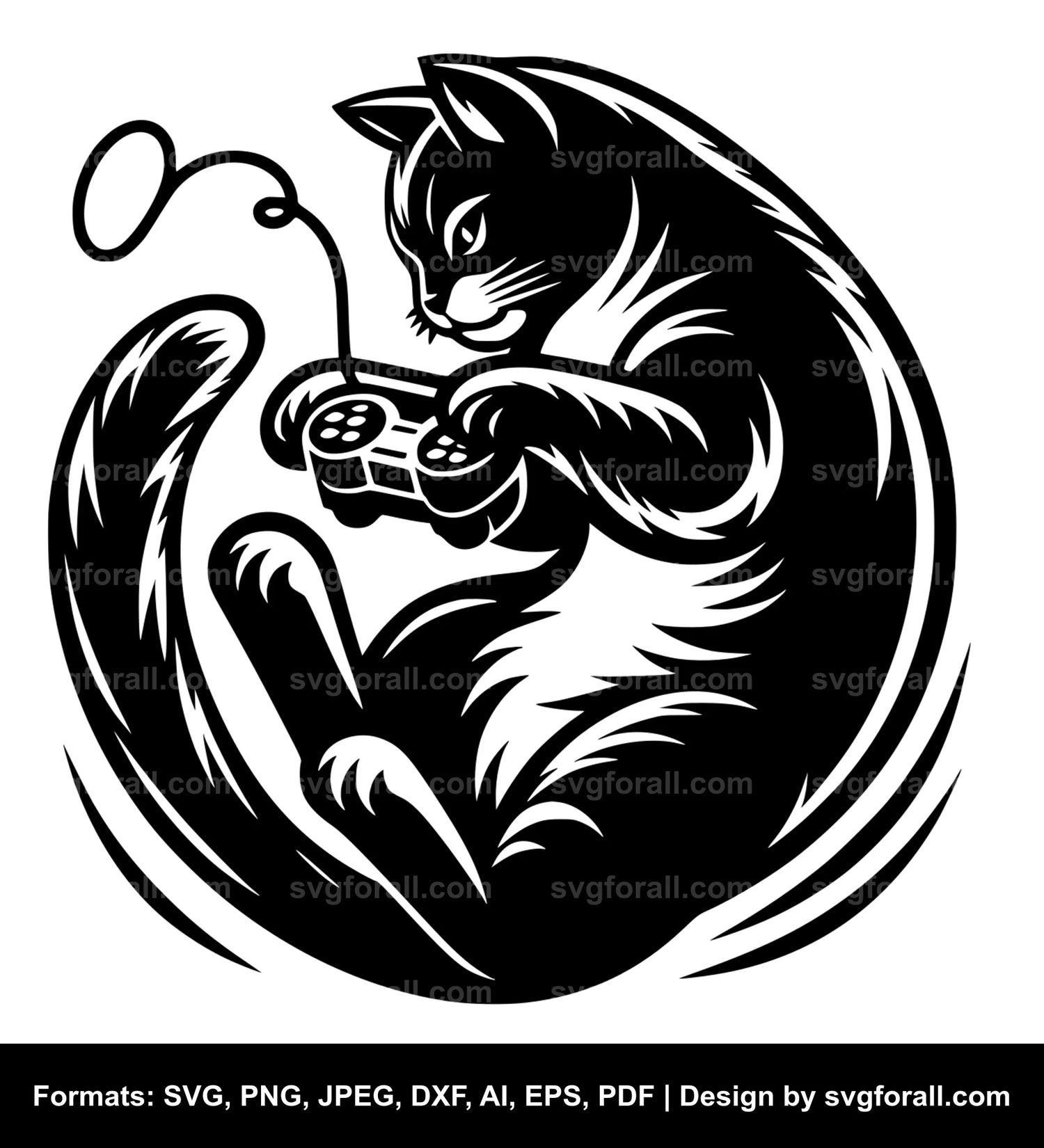 Cat Playing Vector SVG