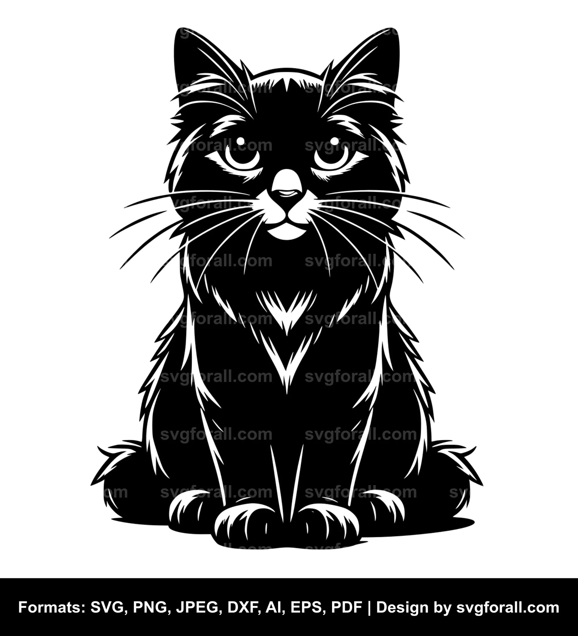 Cat Sitting SVG Design