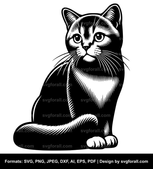 Cat Sitting SVG PNG