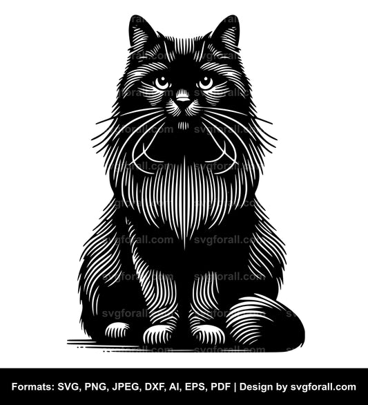 Cat Sitting Vector SVG