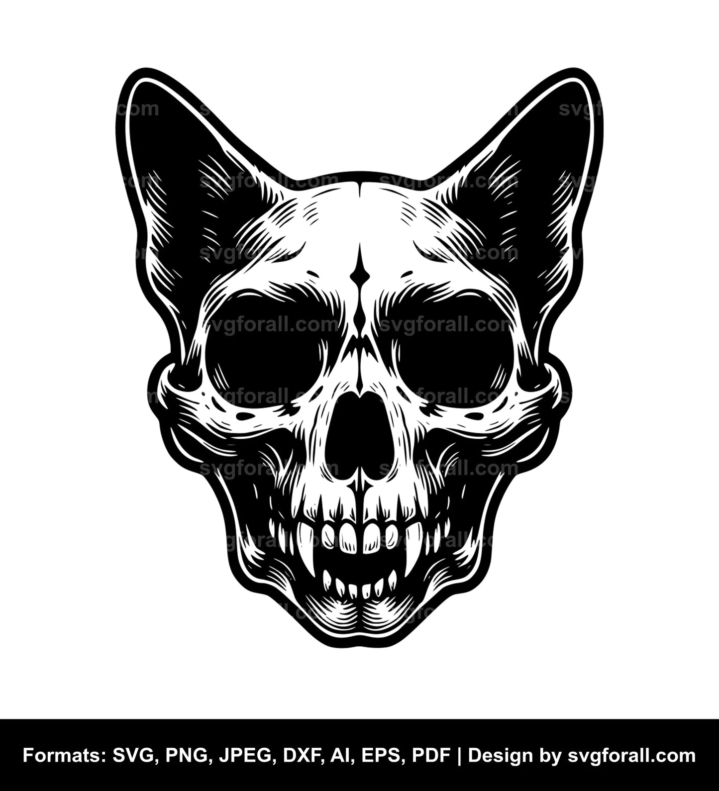 Cat Skull SVG Design