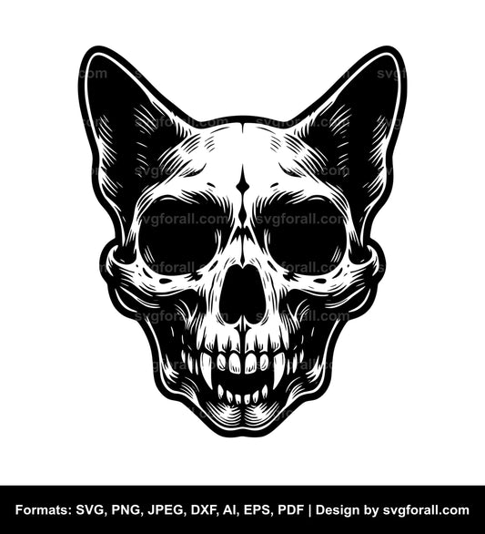 Cat Skull SVG Design