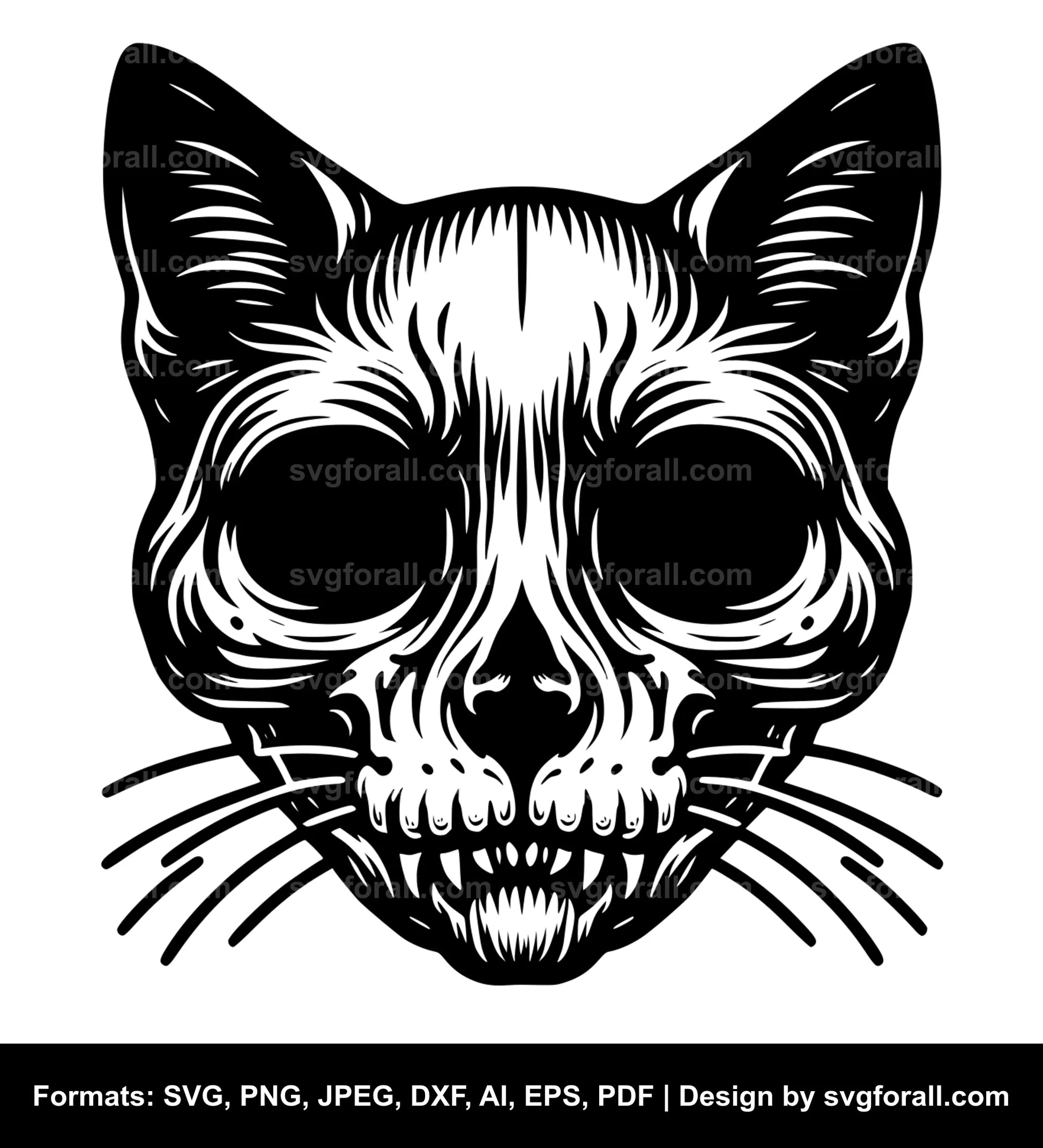 Cat Skull SVG File