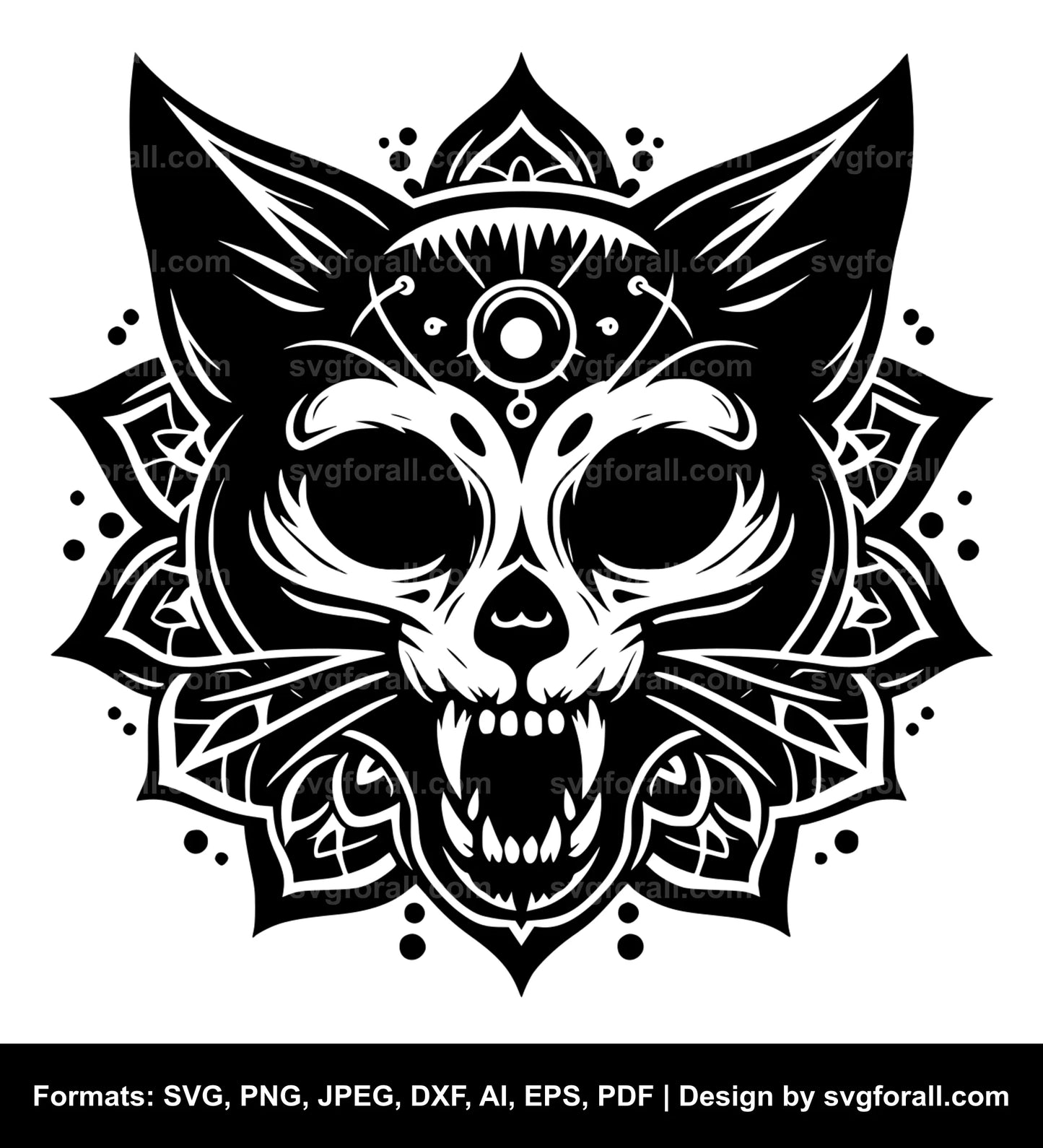 Cat Skull Vector SVG