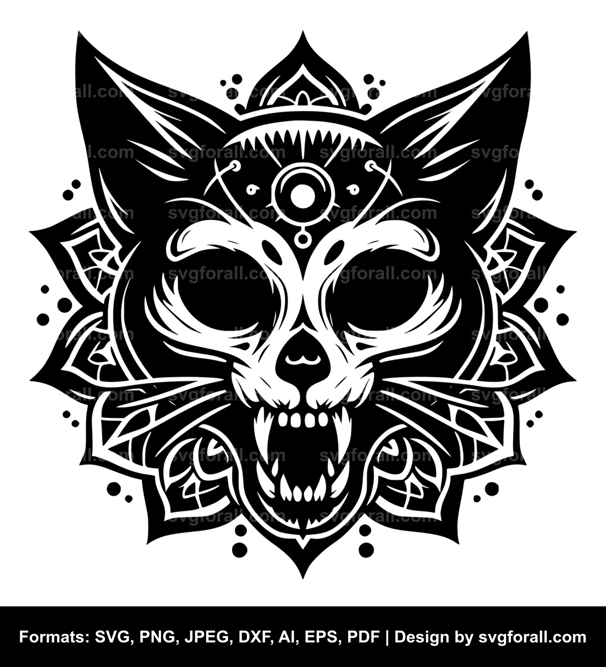 Cat Skull Vector SVG