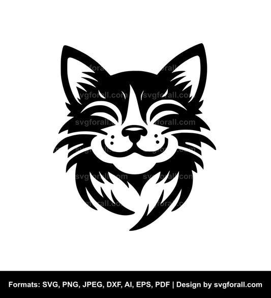 Cat Smiling Clipart SVG