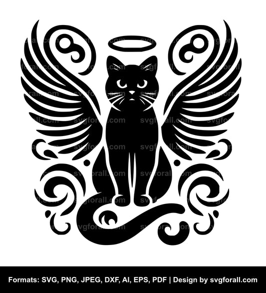 Cat With Angel Wings Clipart SVG