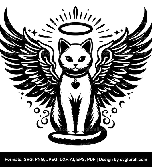 Cat With Angel Wings SVG