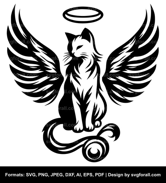 Cat With Angel Wings SVG File