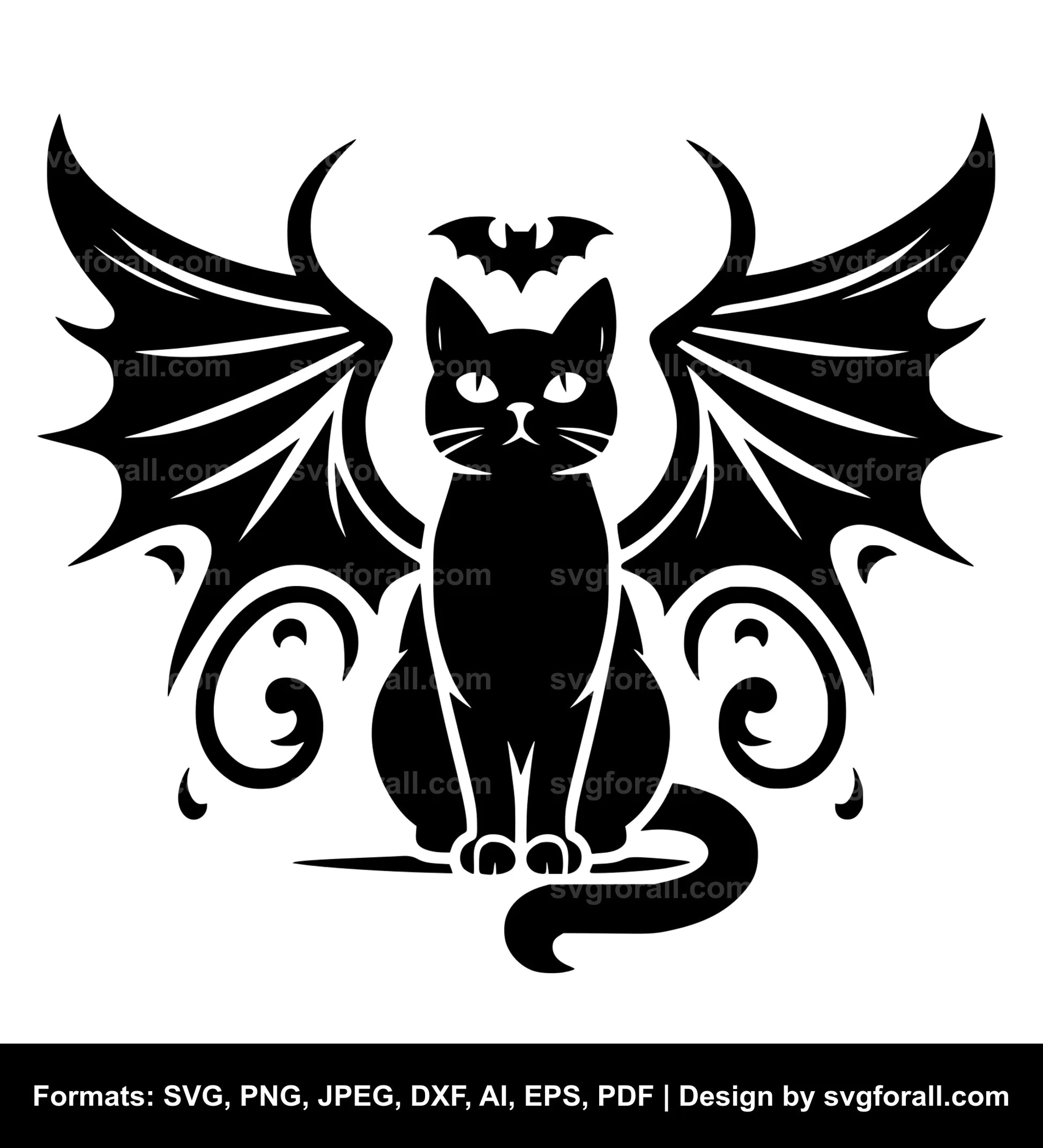 Cat With Bat Wings Cricut SVG