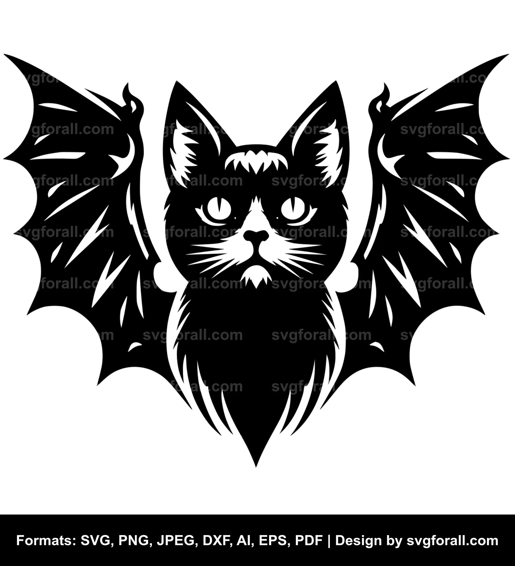 Cat With Bat Wings SVG File