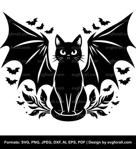 Cat With Bat Wings SVG PNG