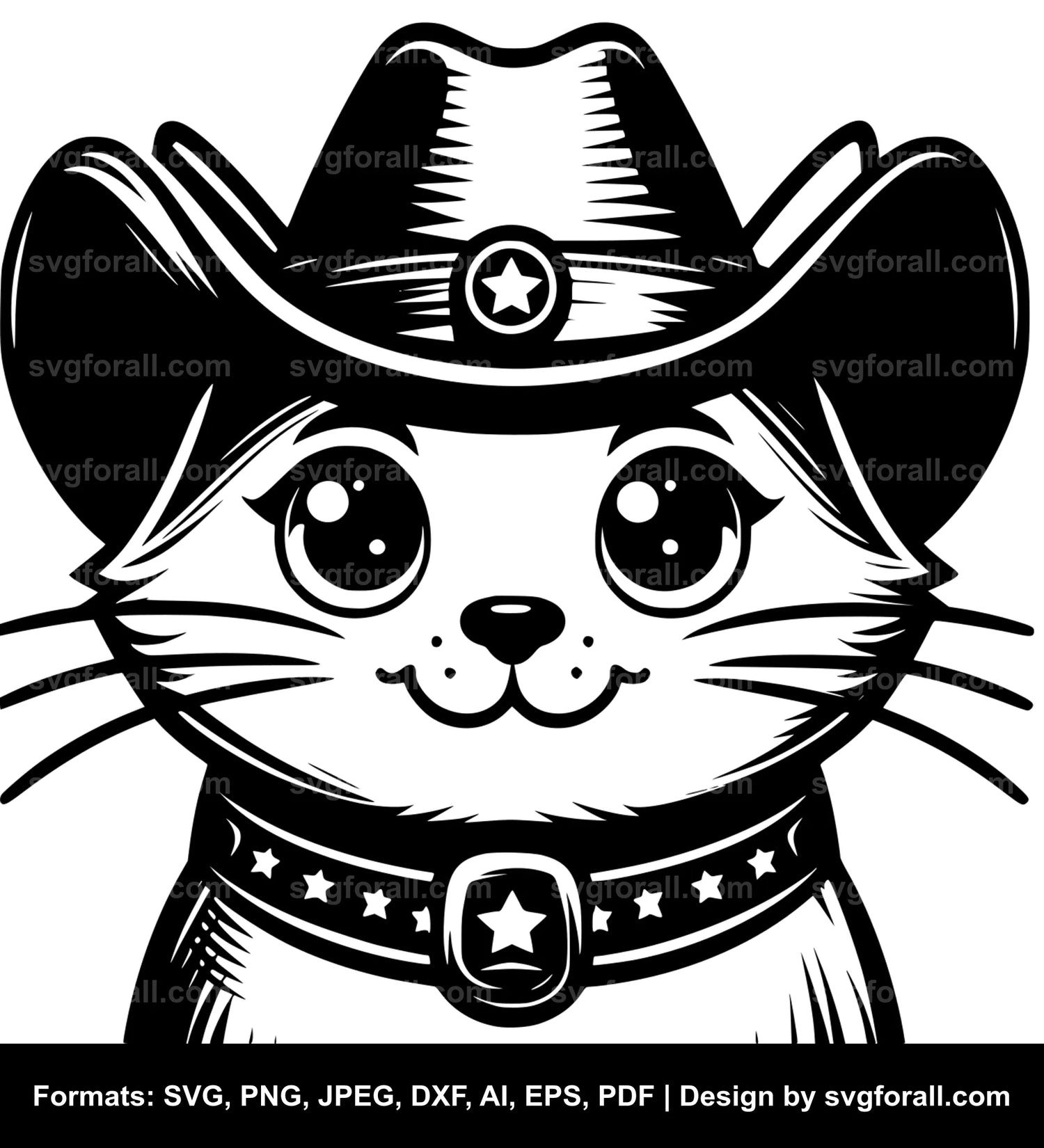 Cat With Cowboy Hat SVG Download