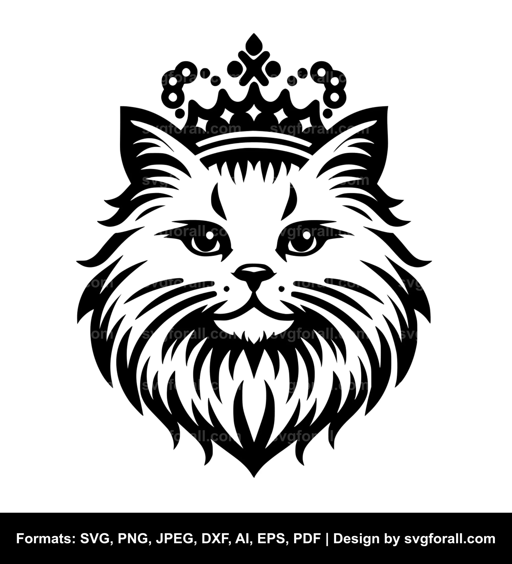 Cat With Crown SVG File