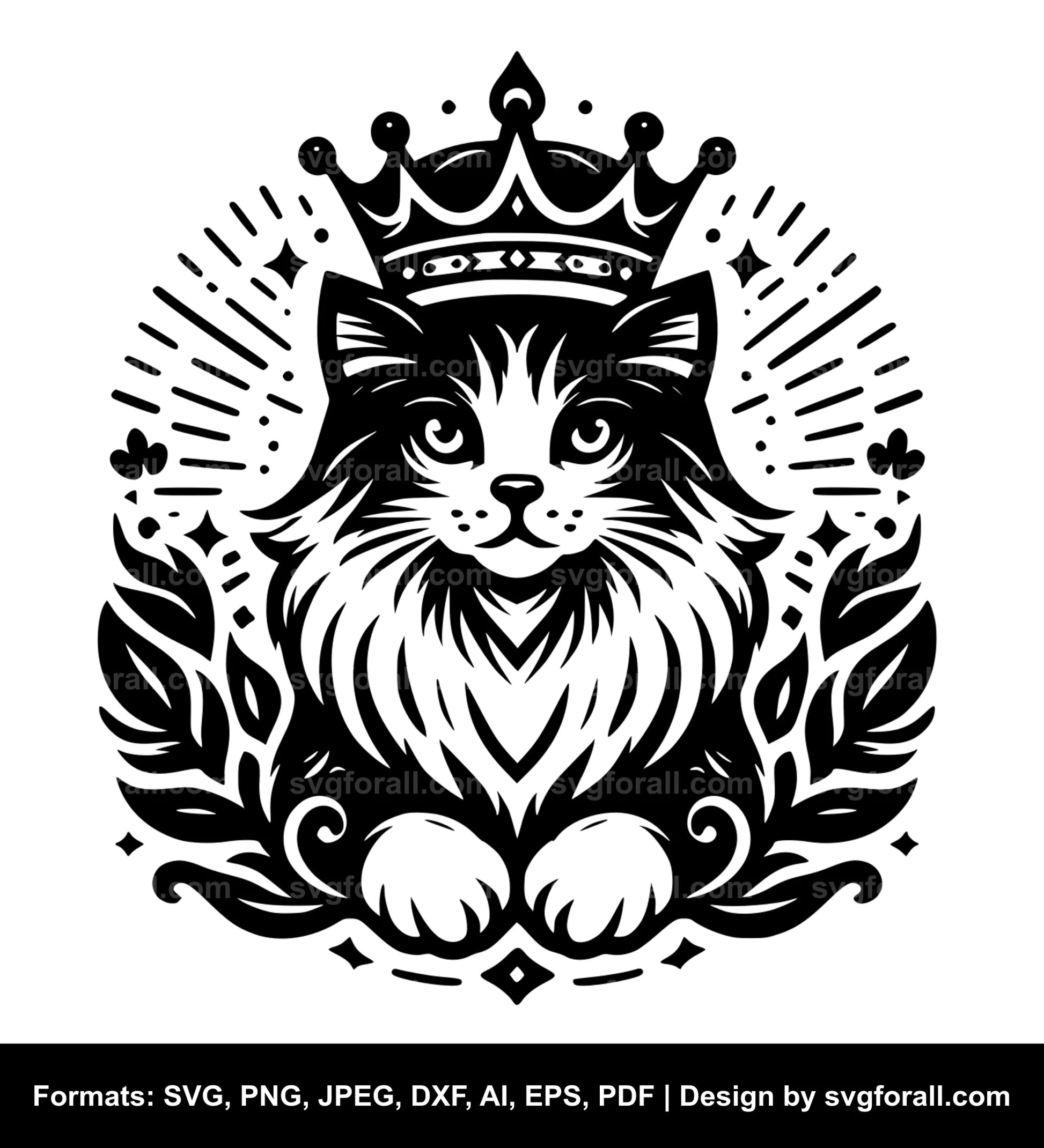 Cat With Crown SVG PNG