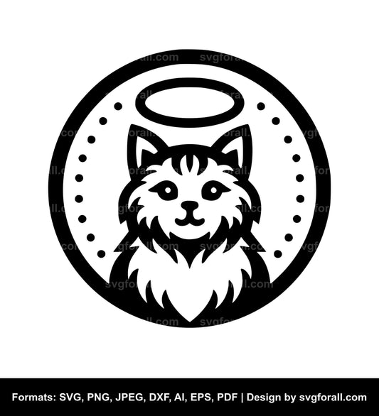 Cat With Halo Black SVG