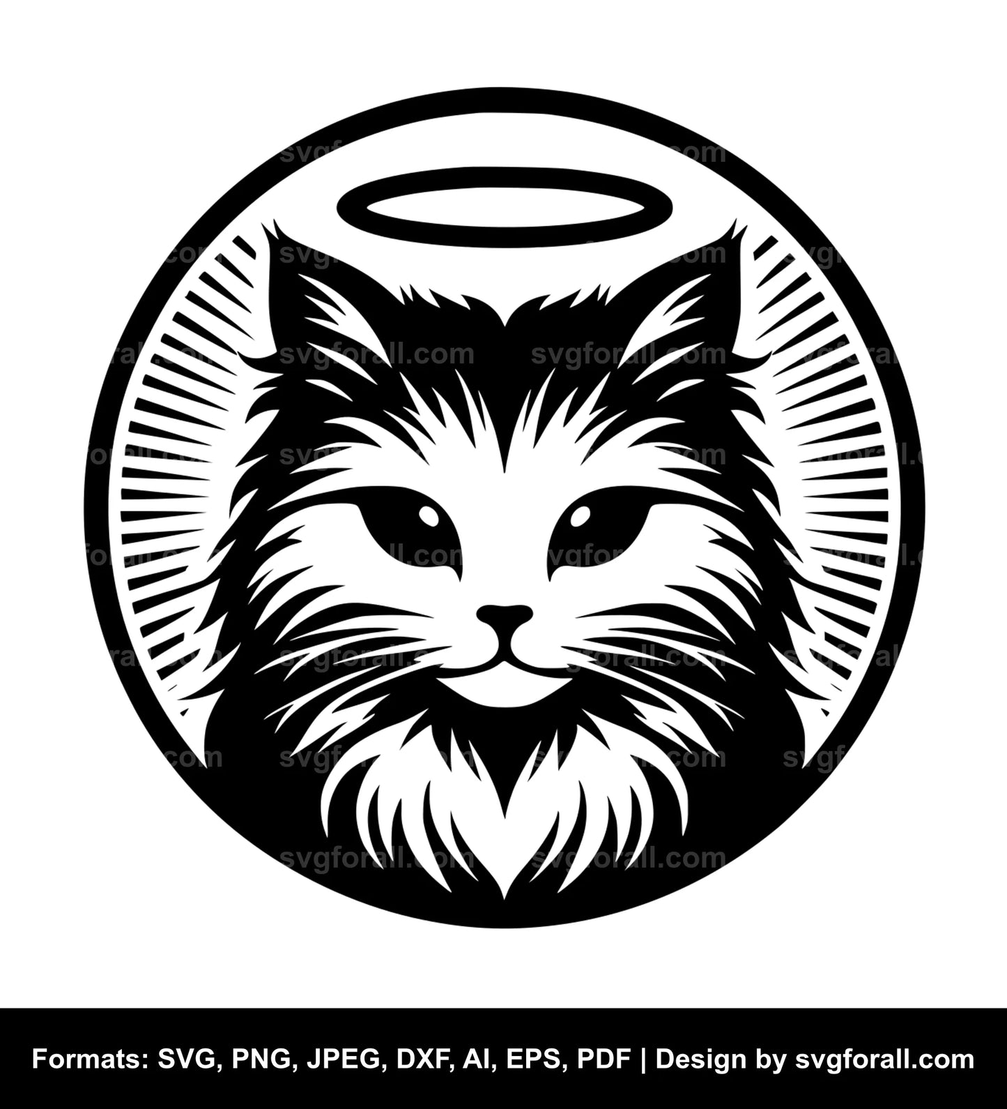 Cat With Halo SVG Design