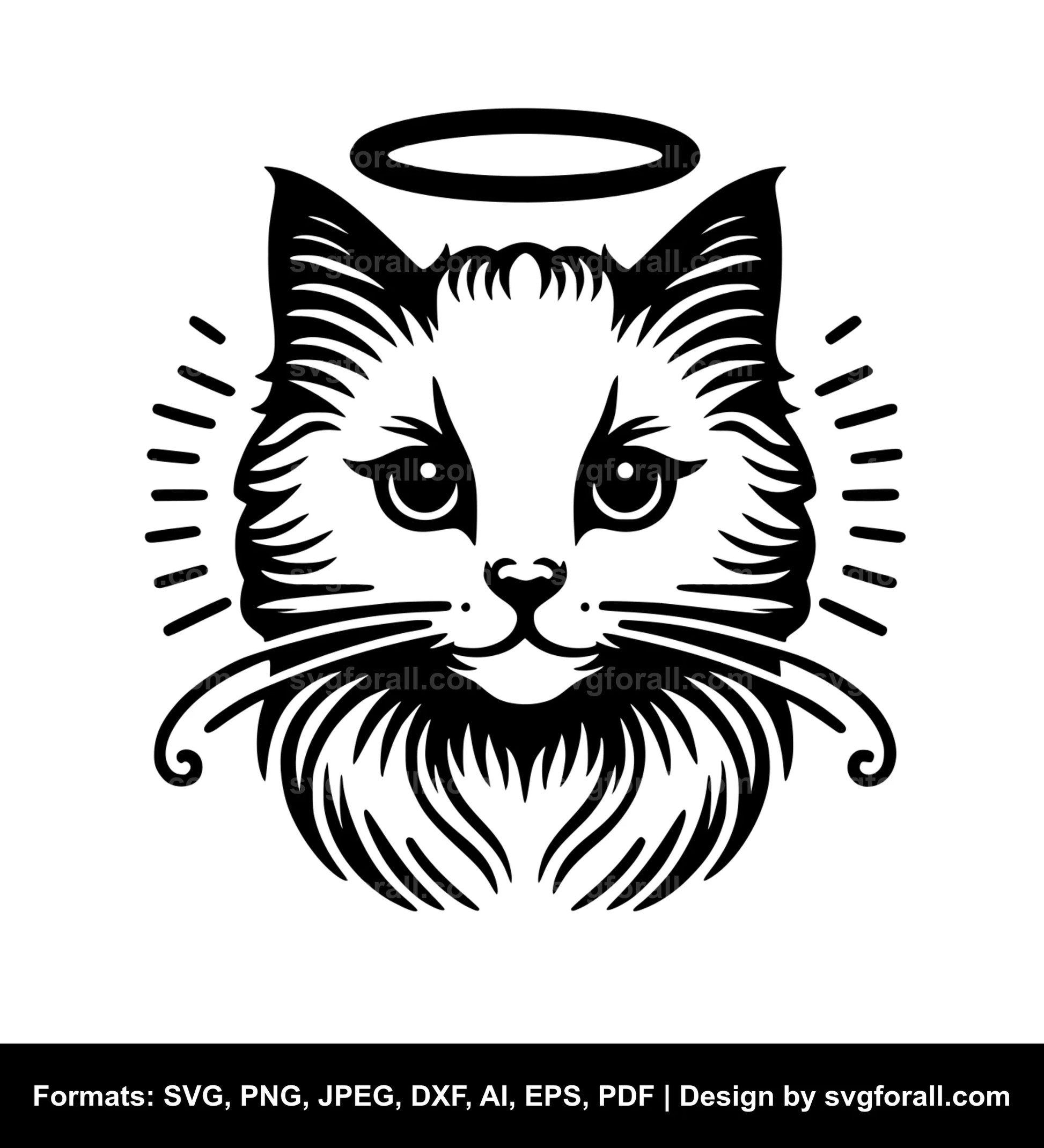 Cat With Halo SVG File