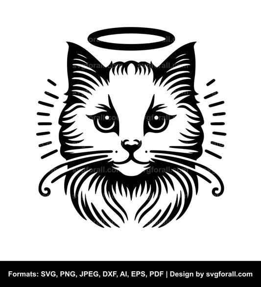 Cat With Halo SVG File