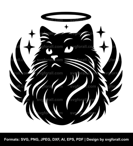 Cat With Halo Vector SVG