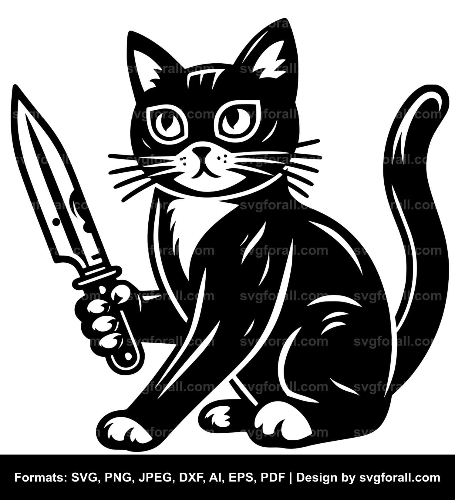 Cat With Knife Cricut SVG