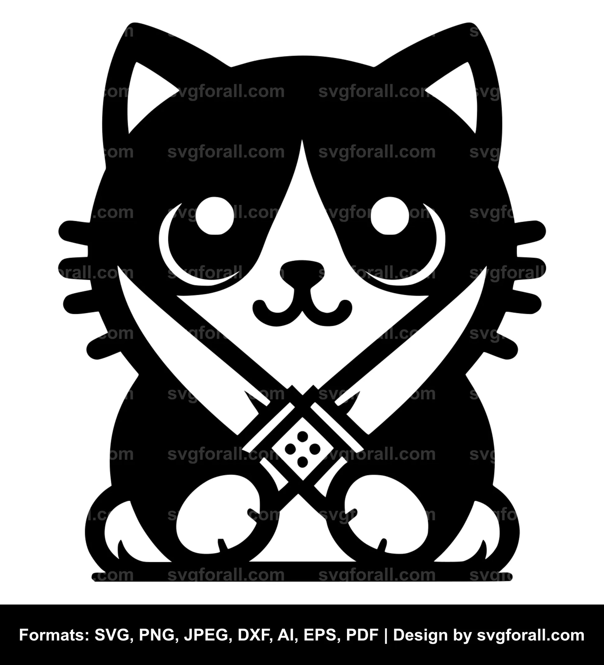 Cat With Knife SVG File