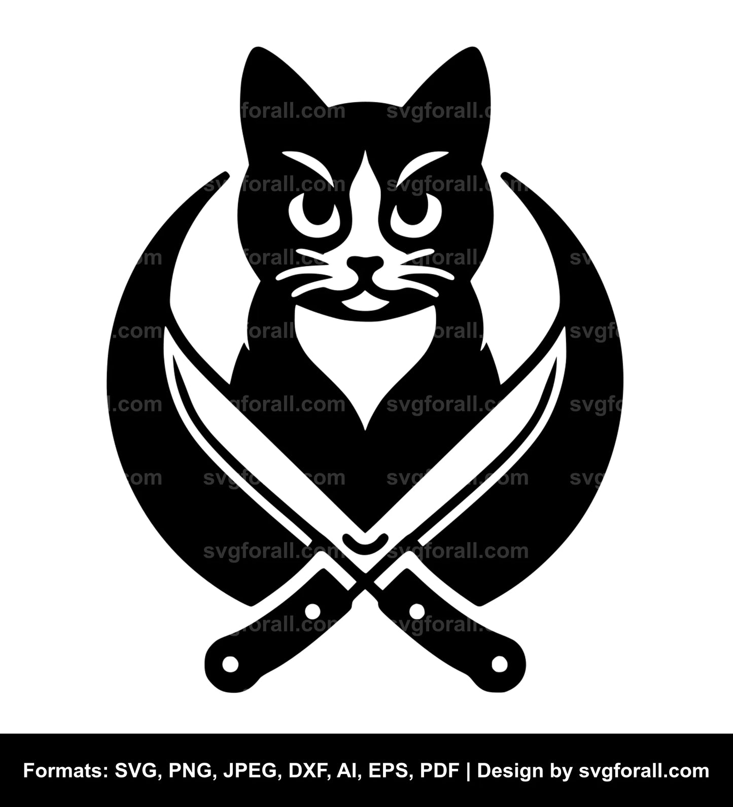 Cat With Knife SVG PNG