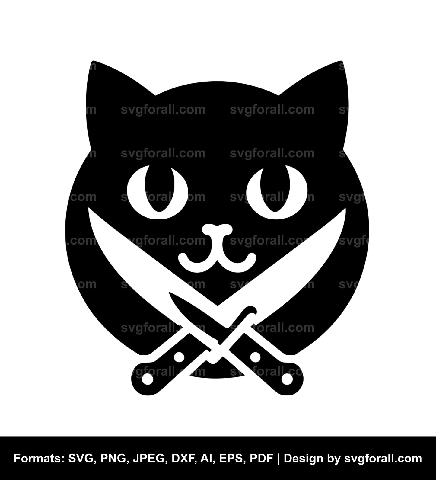 Cat With Knife SVG Vector