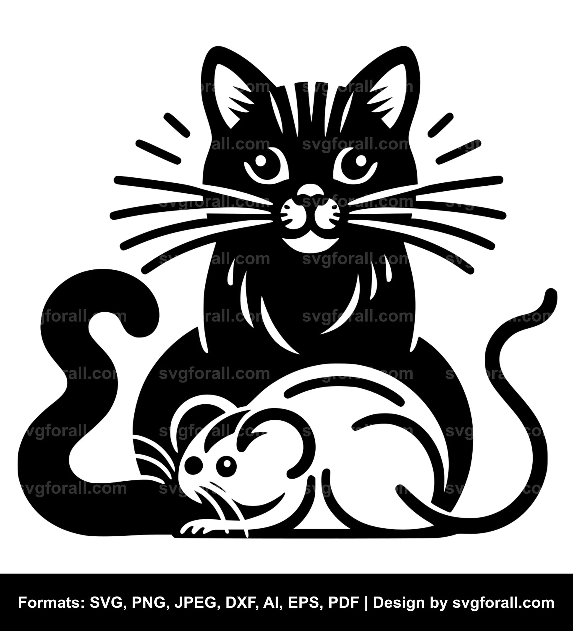 Cat With Mouse Cricut SVG